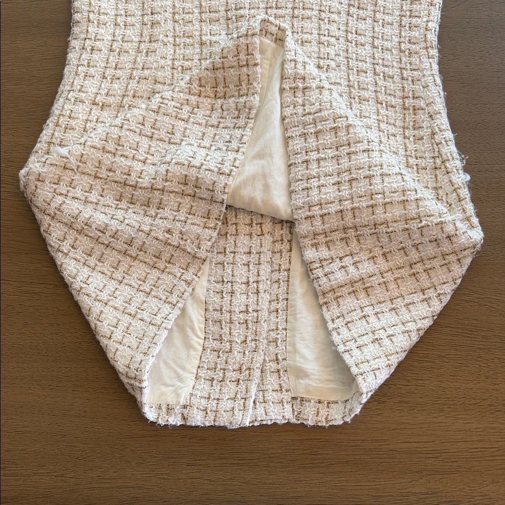Reformation Cream Tweed Button-Front Mini Dress (6) - Picture 6 of 6